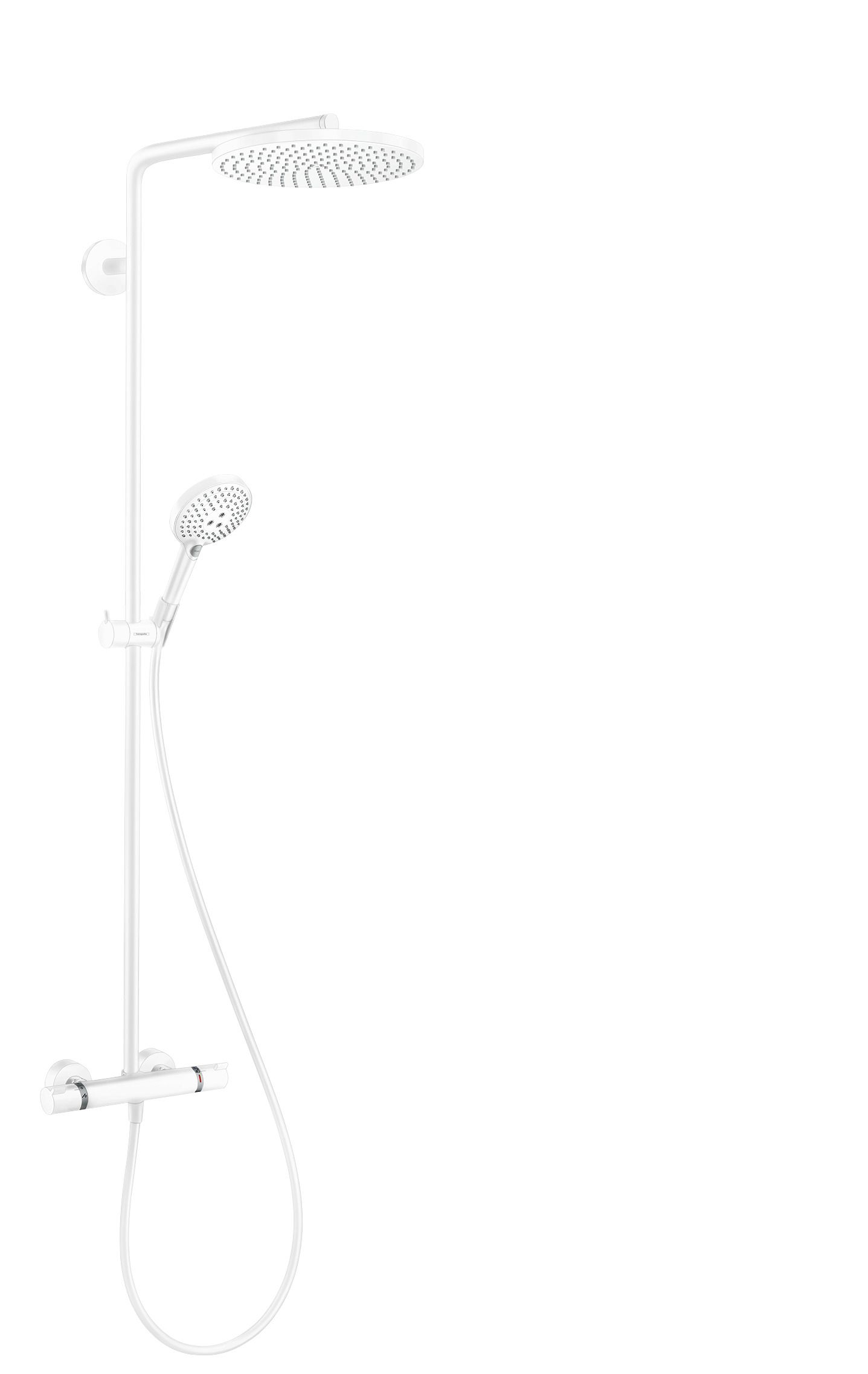hansgrohe Showerpipe Raindance Select S mit Thermostat, 1jet, mattweiß