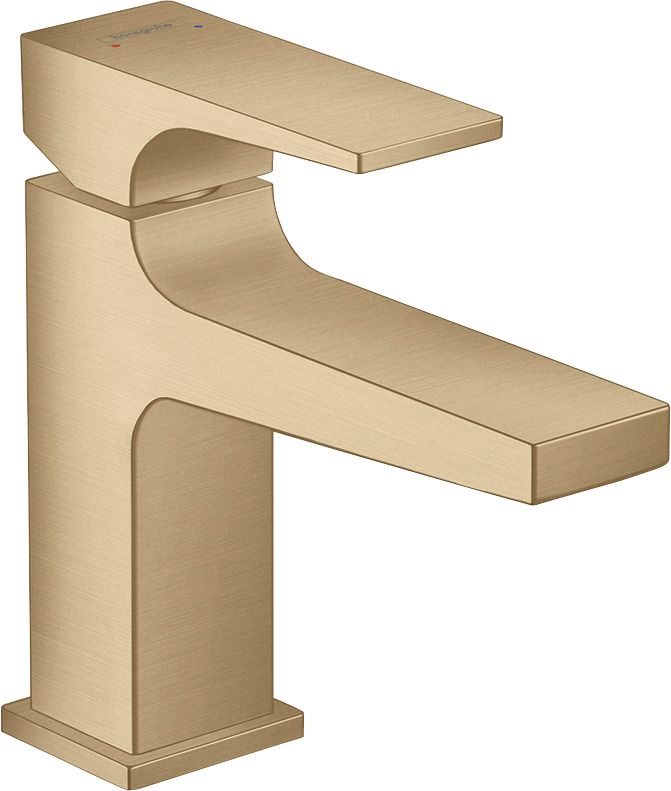 hansgrohe Waschtisch-Einhebelmischer 100 Metropol mit Hebelgriff, Push-Open-Ablaufgarnitur, Ausladung 127mm, brushed bronze