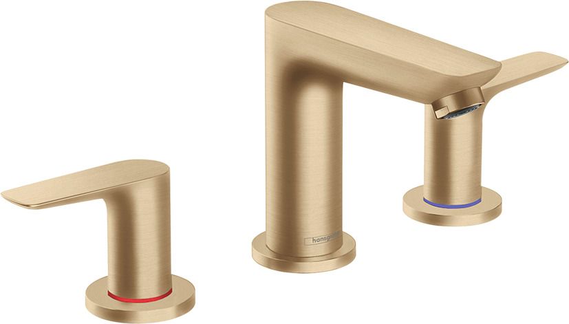 hansgrohe 3-Loch-Waschtisch-Armatur Talis E mit Zugstangen-Ablaufgarnitur, brushed bronze