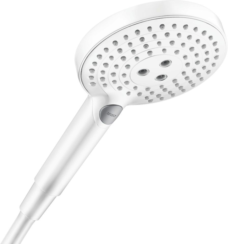 hansgrohe Handbrause Raindance Select S 120 EcoSmart Brausekopf d&#x3D; 125mm, 3jet, 5,7 l/min, mattweiß