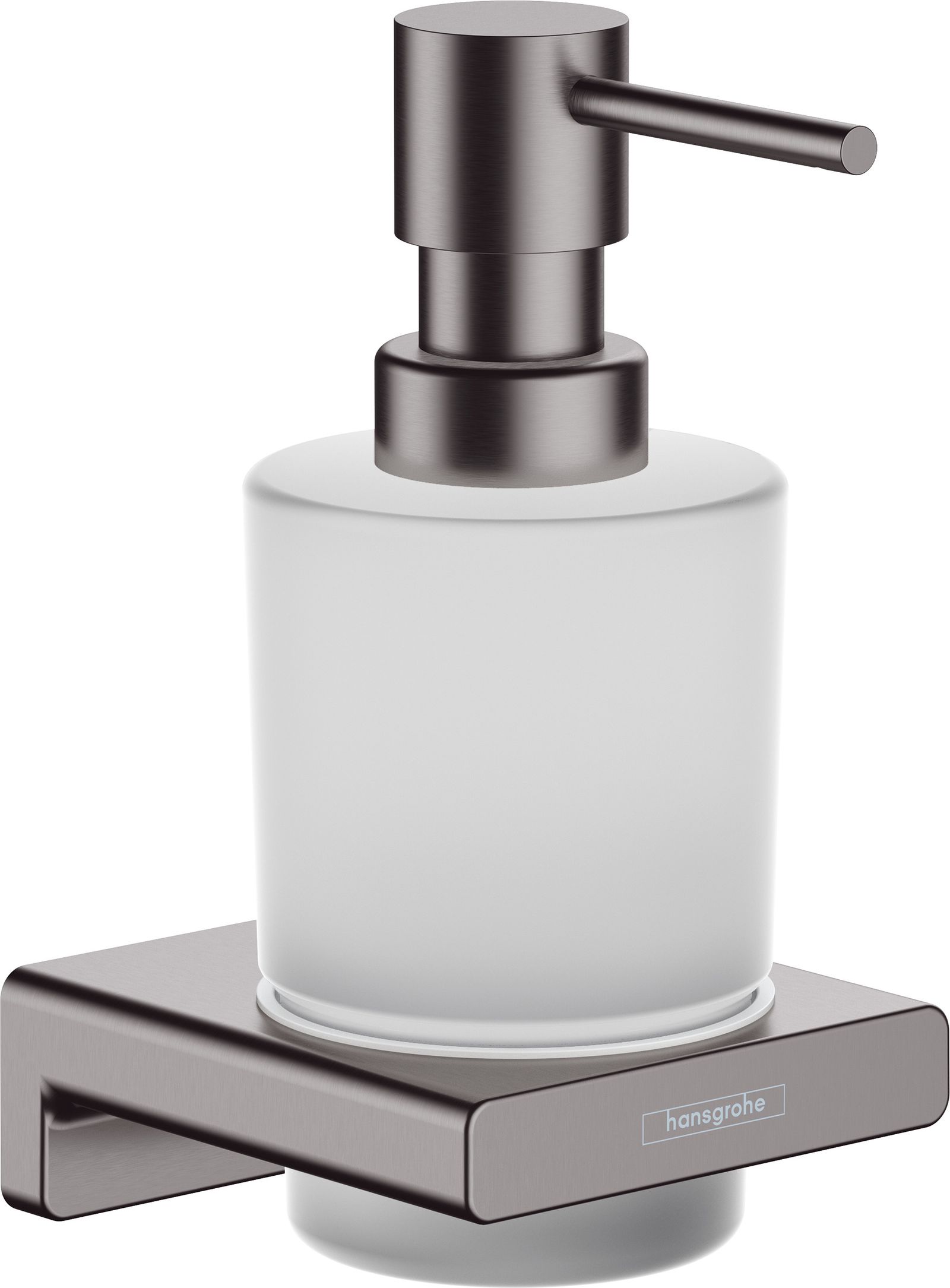 hansgrohe Lotionsspender AddStoris Wandmontage, Glaseinsatz, Metall, brushed black chrome