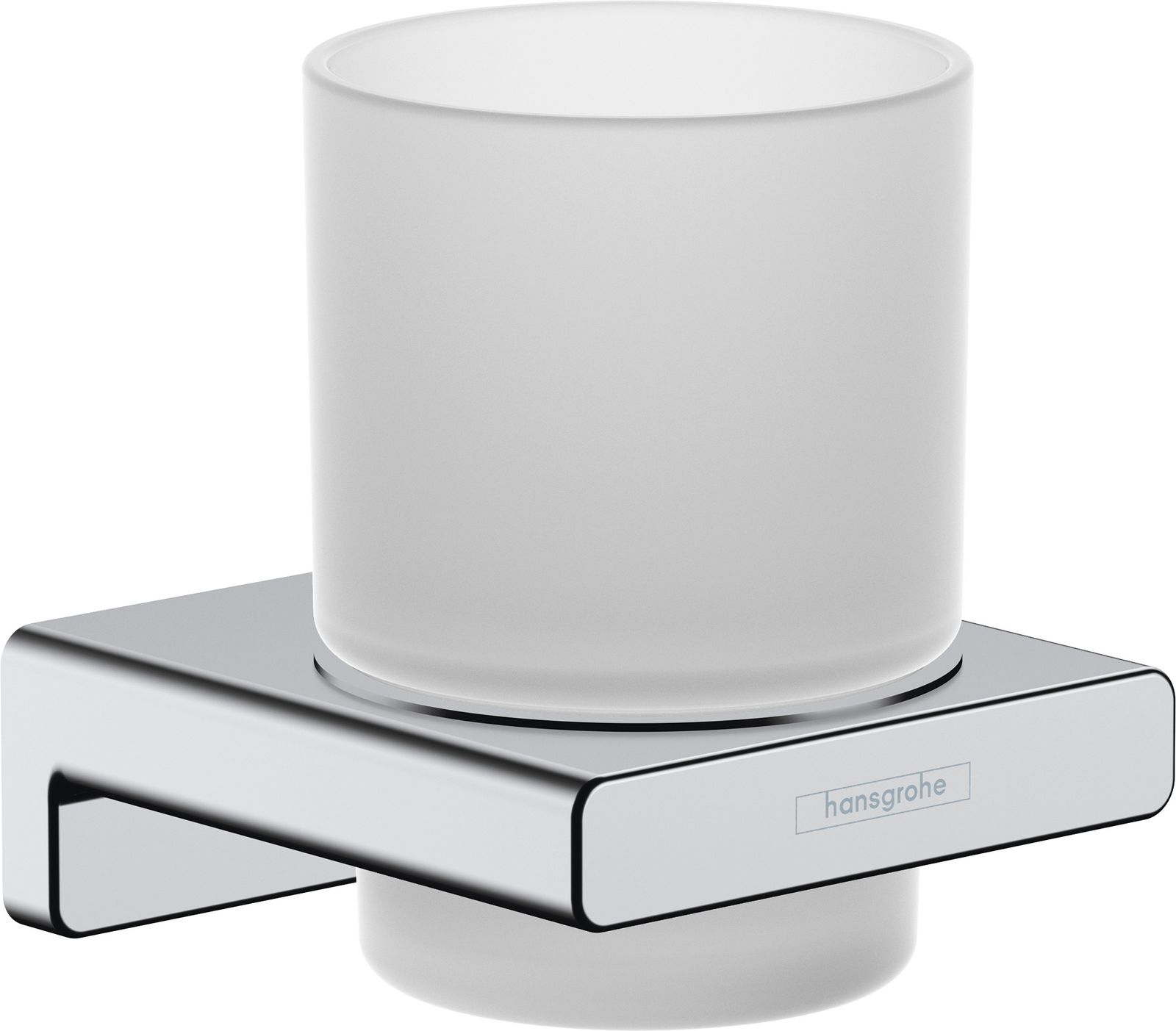 hansgrohe Zahnbecher AddStoris mit Glas, Wandmontage, Metall, chrom