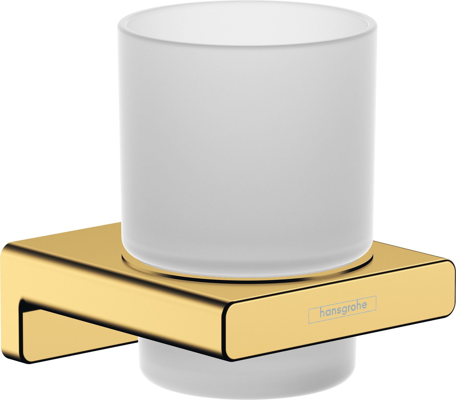 hansgrohe Zahnbecher AddStoris mit Glas, Wandmontage, Metall, polished gold optic