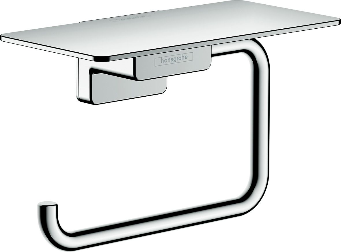hansgrohe Papierrollenhalter AddStoris mit Ablage, chrom, Wandmontage, Metall