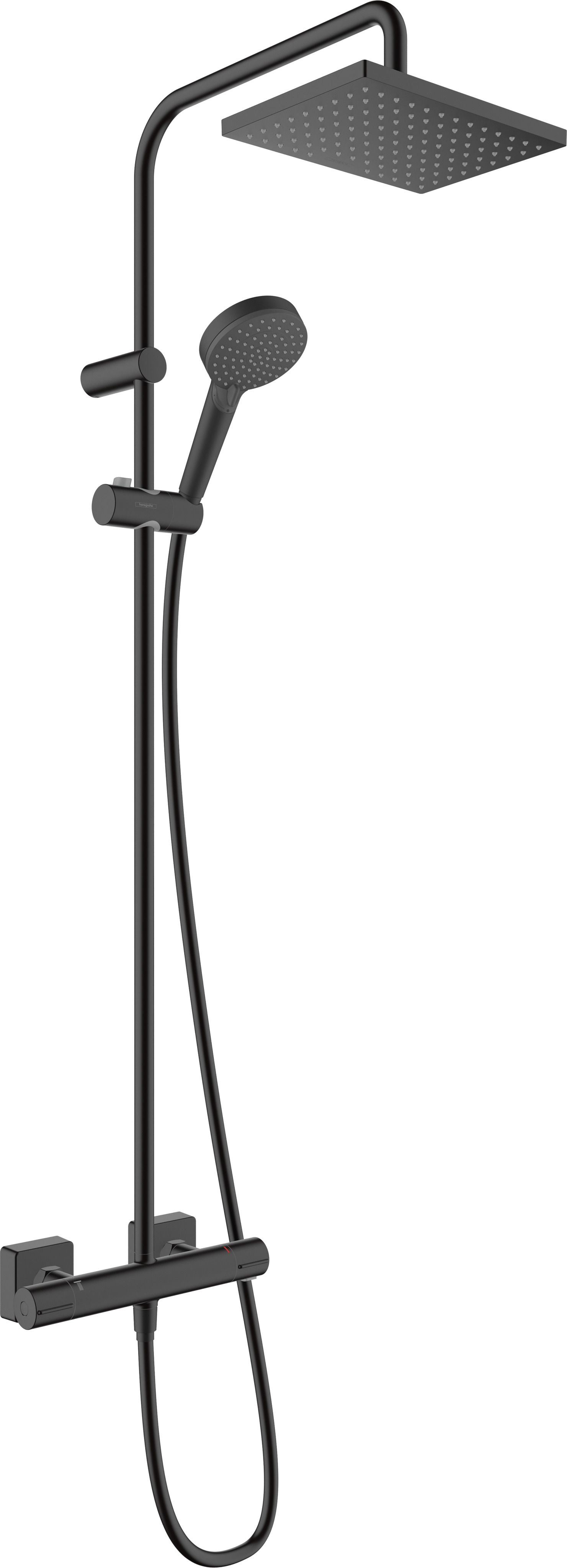 hansgrohe Showerpipe 230 Vernis Shape mit Thermostat, 1jet, EcoSmart, 6,8 l/min, mattschwarz