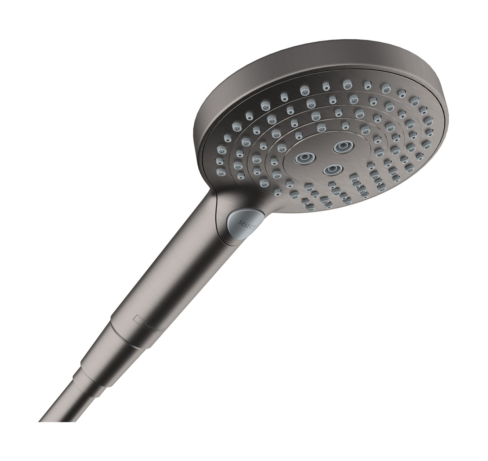 hansgrohe Handbrause Raindance Select S 120 EcoSmart Brausekopf d&#x3D; 125mm, 3jet, 5,7 l/min, brushed black chrome