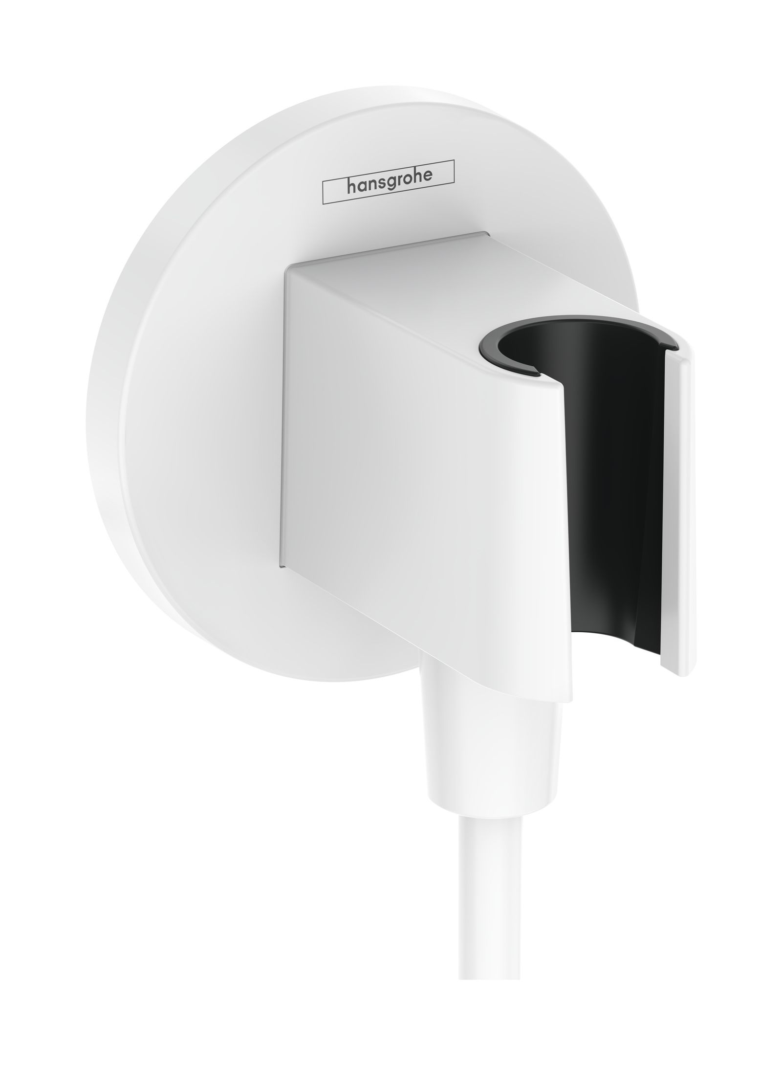 hansgrohe Wandanschluss Fixfit S rund, mit Brausehalter, mattweiß