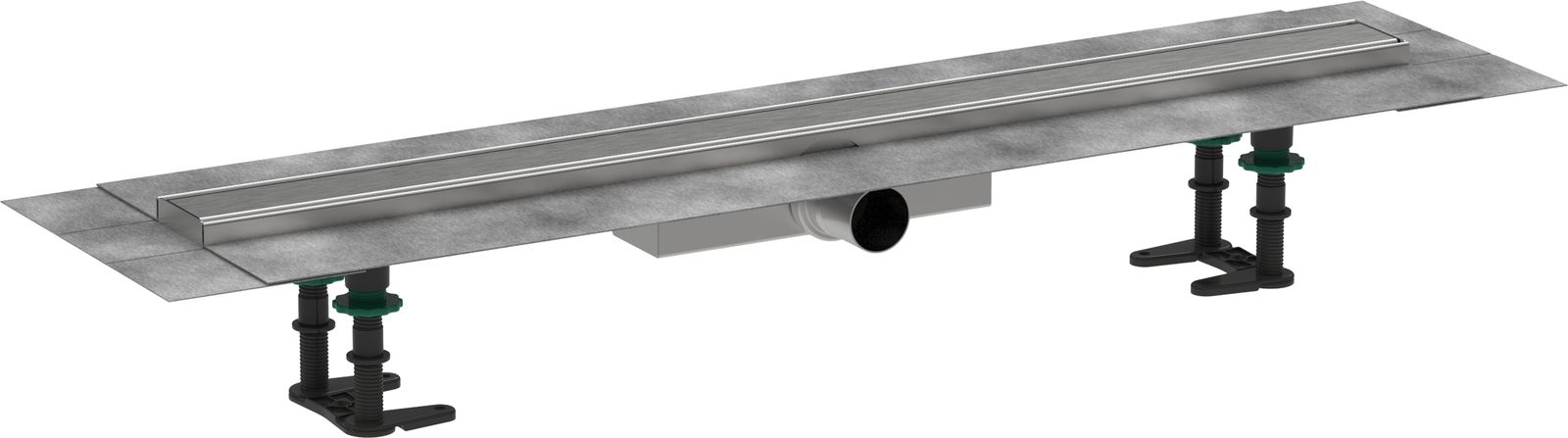 hansgrohe Duschrinne RainDrain Compact 800 mm, Komplettset, für flache Installation, Edelstahl gebürstet