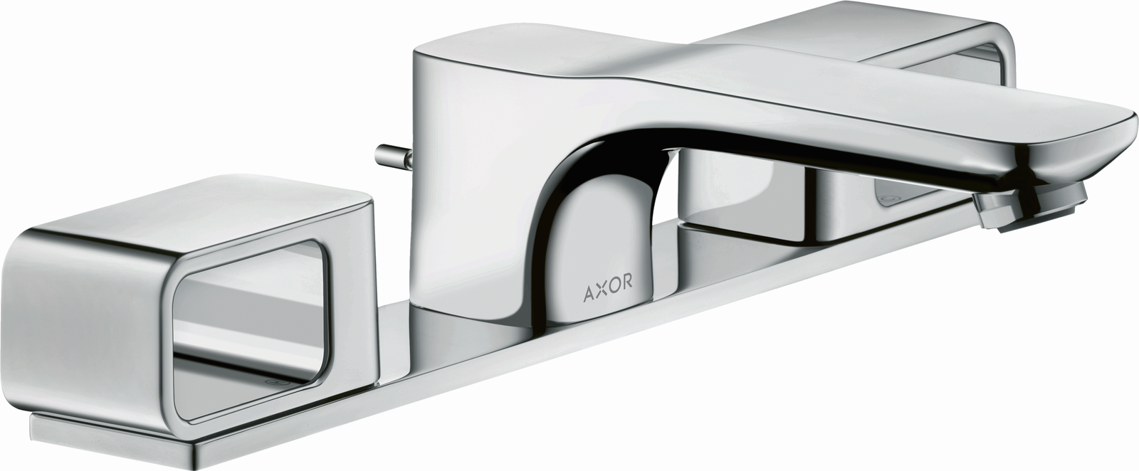 hansgrohe 3-Loch-Waschtischarmatur 50 Axor Urquiola Ausladung 180mm, mit Zugstangen-Ablaufgarnitur, Platte, chrom