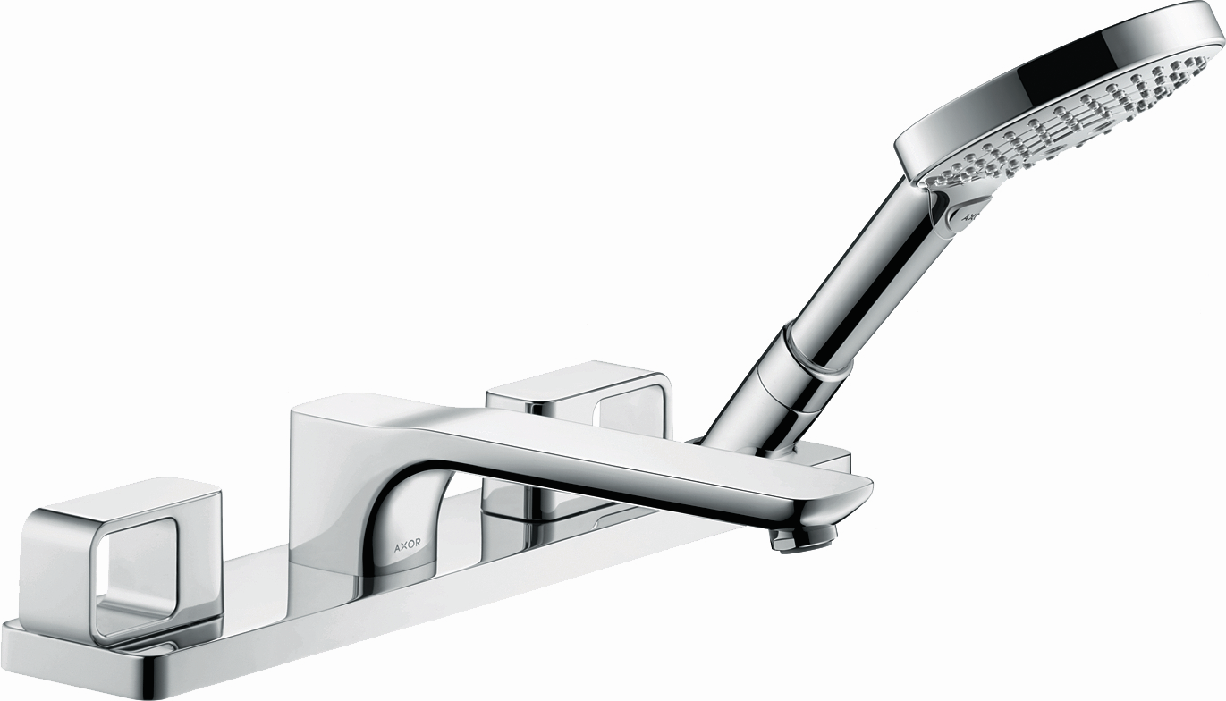 hansgrohe Fertigmontageset Axor Urquiola 4-Loch-Wannenrandarmatur, Ausladung 198mm, chrom
