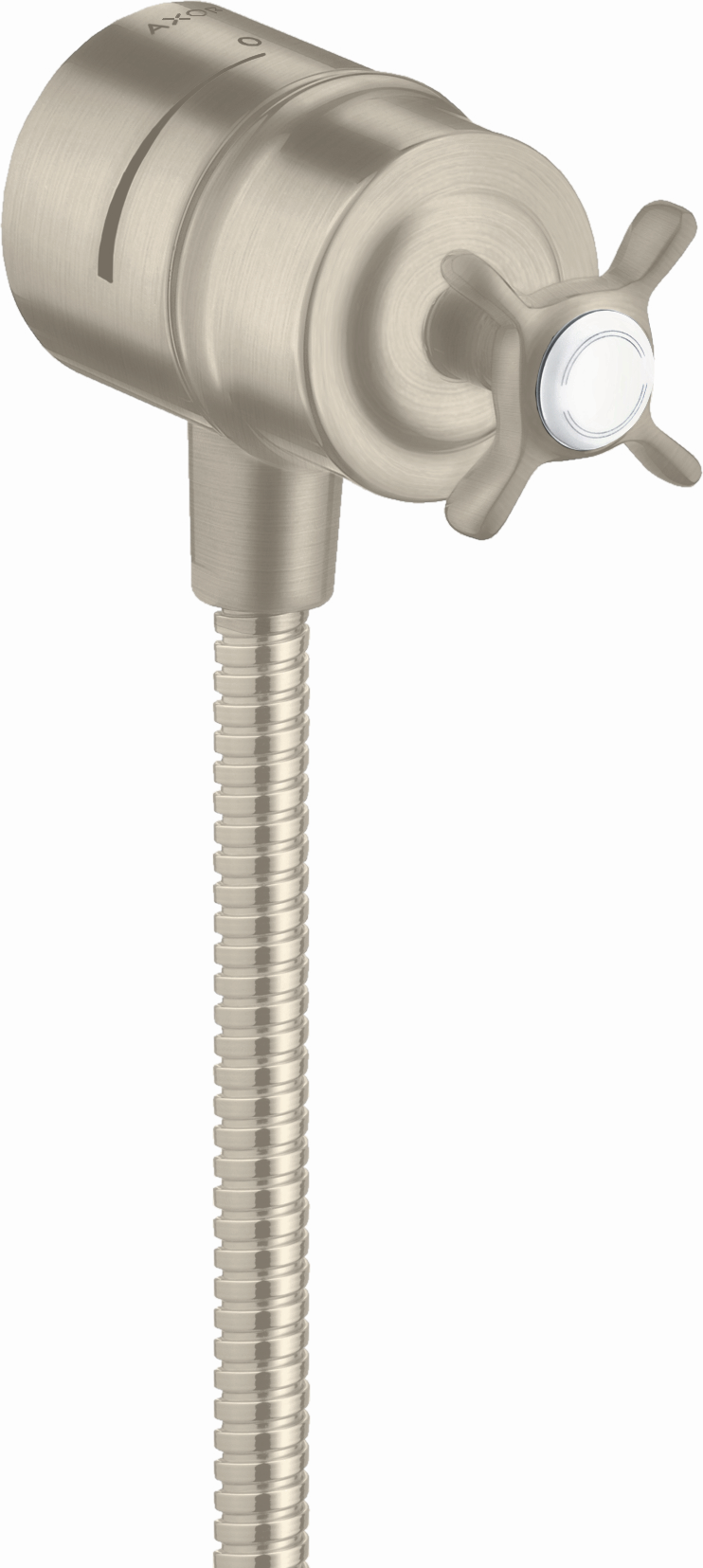 hansgrohe Absperrventil Axor Montreux Stop mit Rückflussverhinderer, Kreuzgriff, brushed nickel