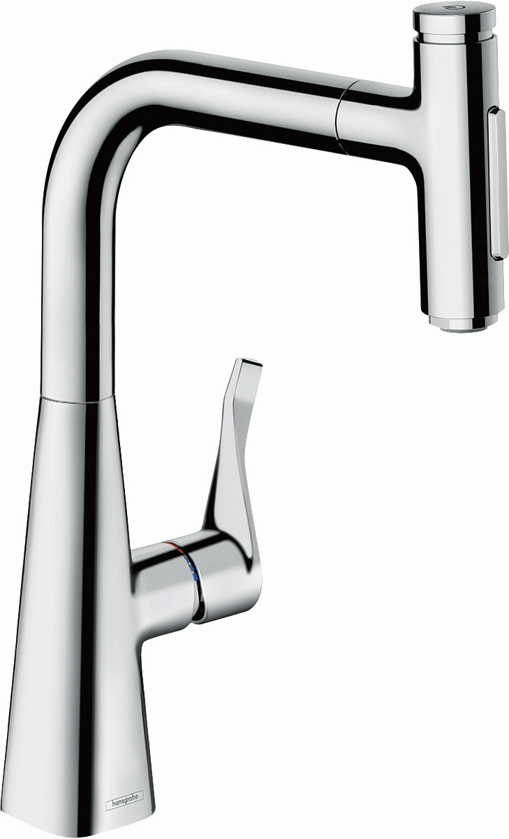 hansgrohe Spültisch-Einhebelmischer 240 Metris Select M71 mit Ausziehbrause, 2jet, sBox, chrom