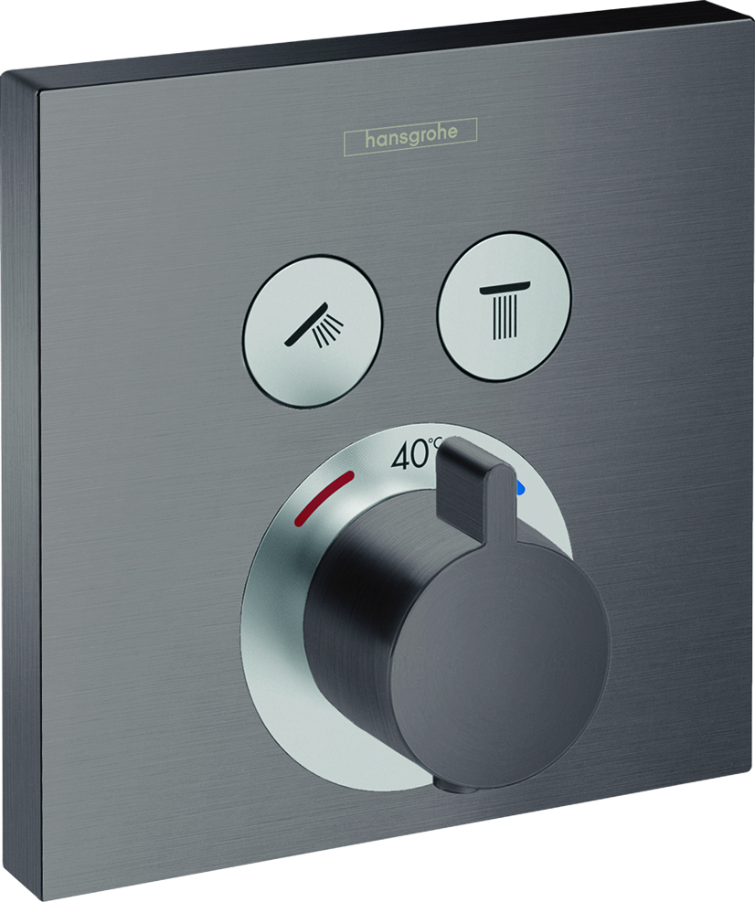 hansgrohe Fertigmontageset ShowerSelect UP-Thermostat, 2 Verbraucher, brushed black chrome
