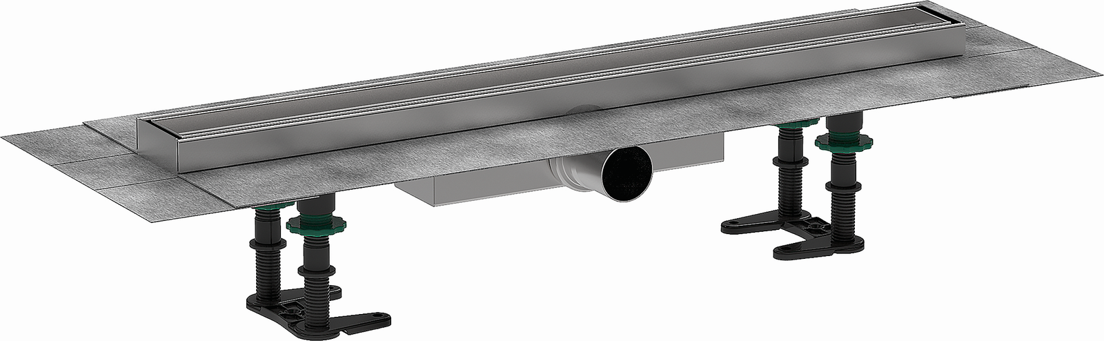 hansgrohe Duschrinne RainDrain Compact 600 mm, Komplettset, befliesbar, für flache Installation, chrom