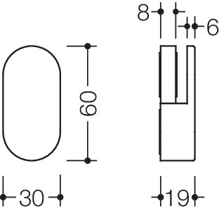HEWI Spiegelhalter 477 30x60x18mm, flach, 2 Stück, rubinrot