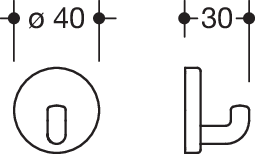HEWI Wandhaken 801 Rosette d&#x3D; 40mm, reinweiß