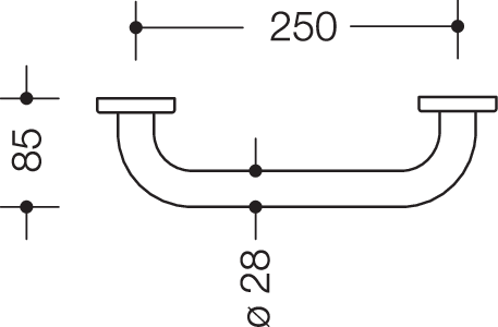 HEWI Wannengriff 477 250x85x28mm, Rosetten d= 60mm, anthrazitgrau