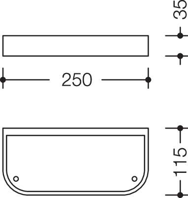 HEWI Ablageschale 477 250x35x115mm, abnehmbar, lichtgrau