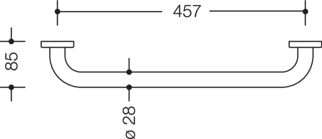 HEWI Badetuchhalter 477 457 mm, anthrazitgrau, Rosetten d= 60mm