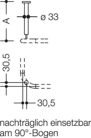 HEWI Deckenabhängung 801 301-1500 mm, senfgelb