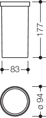 HEWI Behälter System 800 für Toilettenbürsten, reinweiß