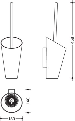 HEWI Toilettenbürstengarnitur 801 458x130x140mm, Wandmontage, maigrün