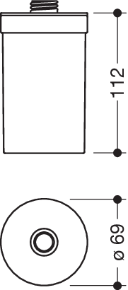 HEWI Behälter System 800 ø 69mm, 113mm hoch, matt, tiefschwarz