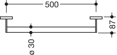 HEWI Haltegriff System 900 Länge 500 mm, Edelstahl verchromt