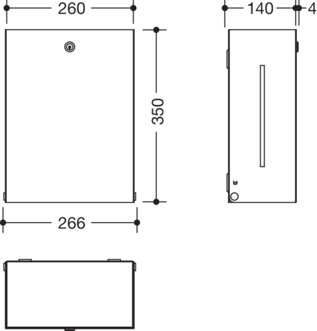 HEWI Papierhandtuchspender System 900 Edelstahl pulverbeschichtet schwarz tiefmatt