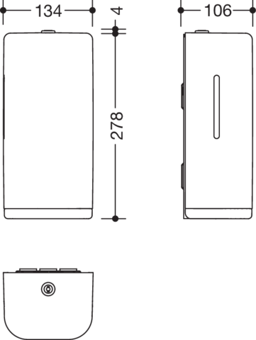 HEWI Desinfektionsmittelspender SENSORIC 134x278x106mm, Korpus reinweiß, rubinrot