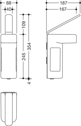 HEWI Desinfektionsmittel-/Seifenspender 477 stahlblau, matt, Korpus reinweiß