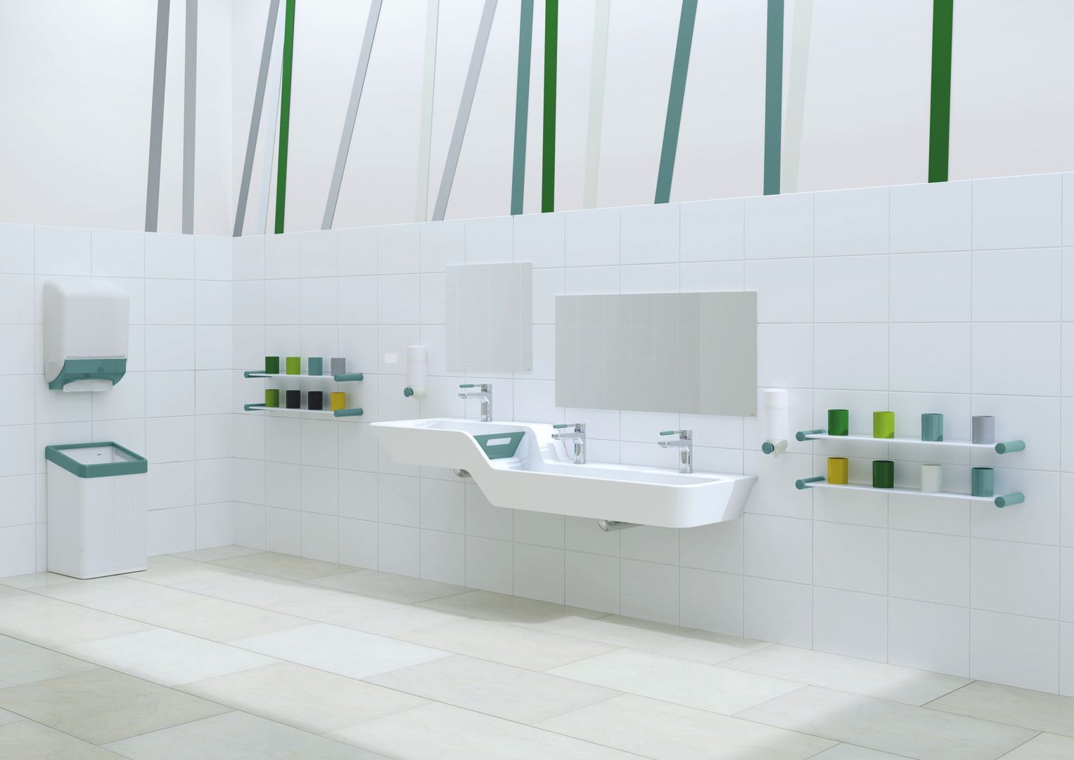 HEWI Waschtisch-Einhebelmischer AQ 800 K verchromt, Griff lichtgrau, rund, Ausladung 159 mm
