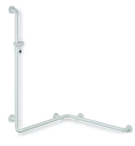 HEWI Duschhandlauf 801 762 x 1250 mm, stahlblau, mit Brausehalterstange