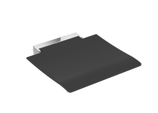 HEWI Klappsitz 450 450x463x107mm, mobil, verchromt, Sitzfläche anthrazitgrau