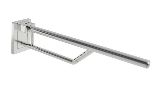 HEWI Stützklappgriff Duo Warm Touch Ausladung 850 mm, mobil, Kunststoff Chromoptik