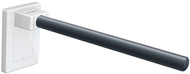 HEWI Stützklappgriff Mono System 800 K Ausladung 600 mm, Abdeckung reinweiß, anthrazitgrau