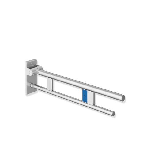 HEWI Stützklappgriff System 900 Ausladung 750 mm, Edelstahl matt geschliffen, links, Funk-Spülauslösung