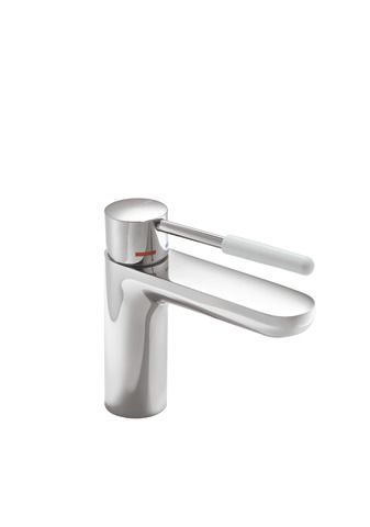 HEWI Waschtisch-Einhebelmischer AQ 800 K verchromt, Griff lichtgrau, rund, Ausladung 159 mm