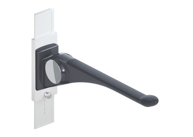 HEWI Stützklappgriff 802 LifeSystem Premium 700 mm, anthrazit hochglanz/anthrazit matt, mit Höhenverstellung