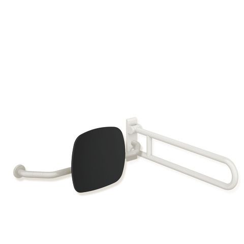 HEWI Rückenstütze 801 Wandabstand 230mm, rechts, Lehne tiefschwarz, umbra