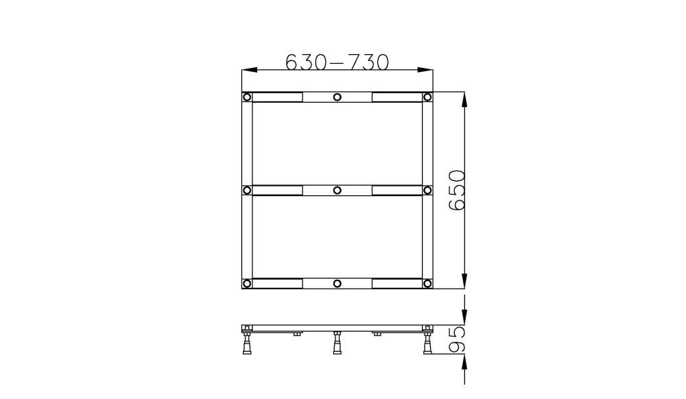 Hoesch Untergestell Muna für 150/160/170/180 x 70/75 cm