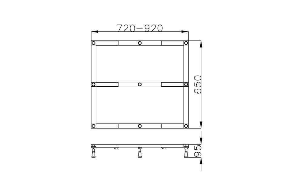 Hoesch Untergestell Muna für 70/80/90/100 x 70, 75/80/90/100 x 75 cm