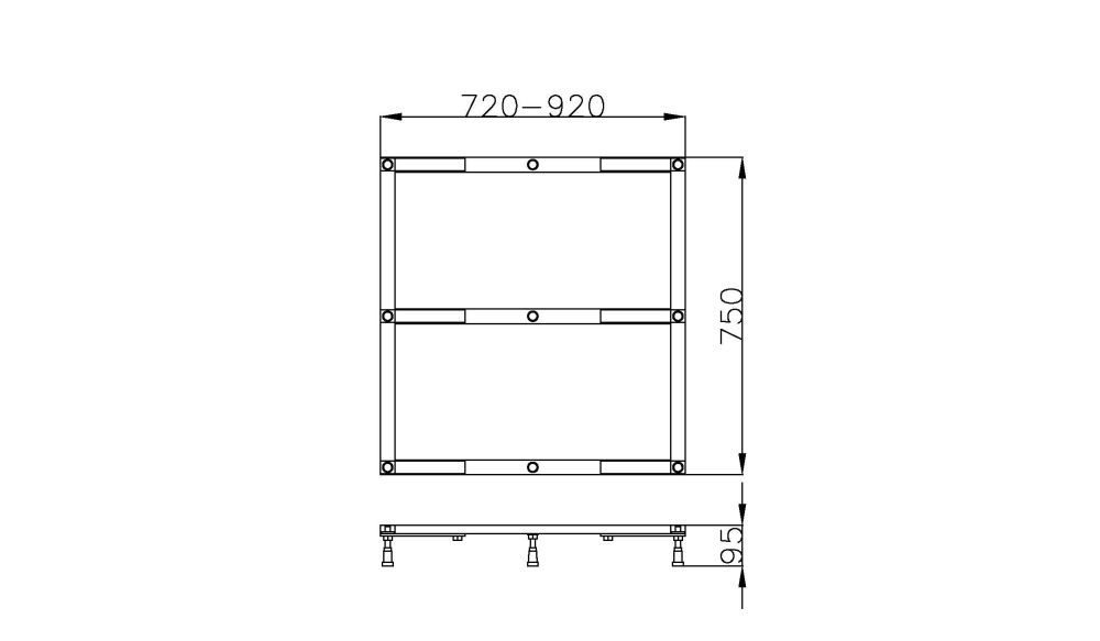 Hoesch Untergestell Muna für 80/90/100 x 80 cm