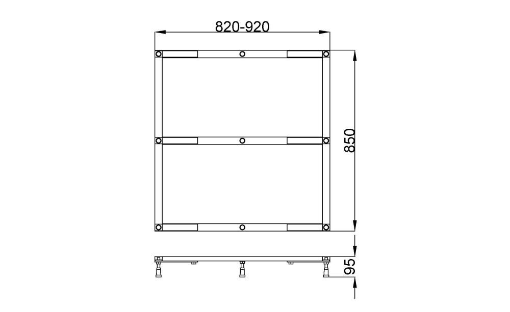 Hoesch Untergestell Muna für 90/100 x 90 cm