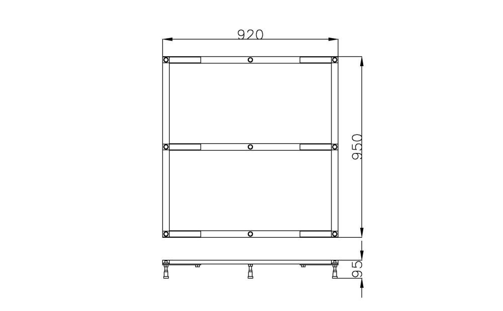 Hoesch Untergestell Muna für 100 x 100 cm