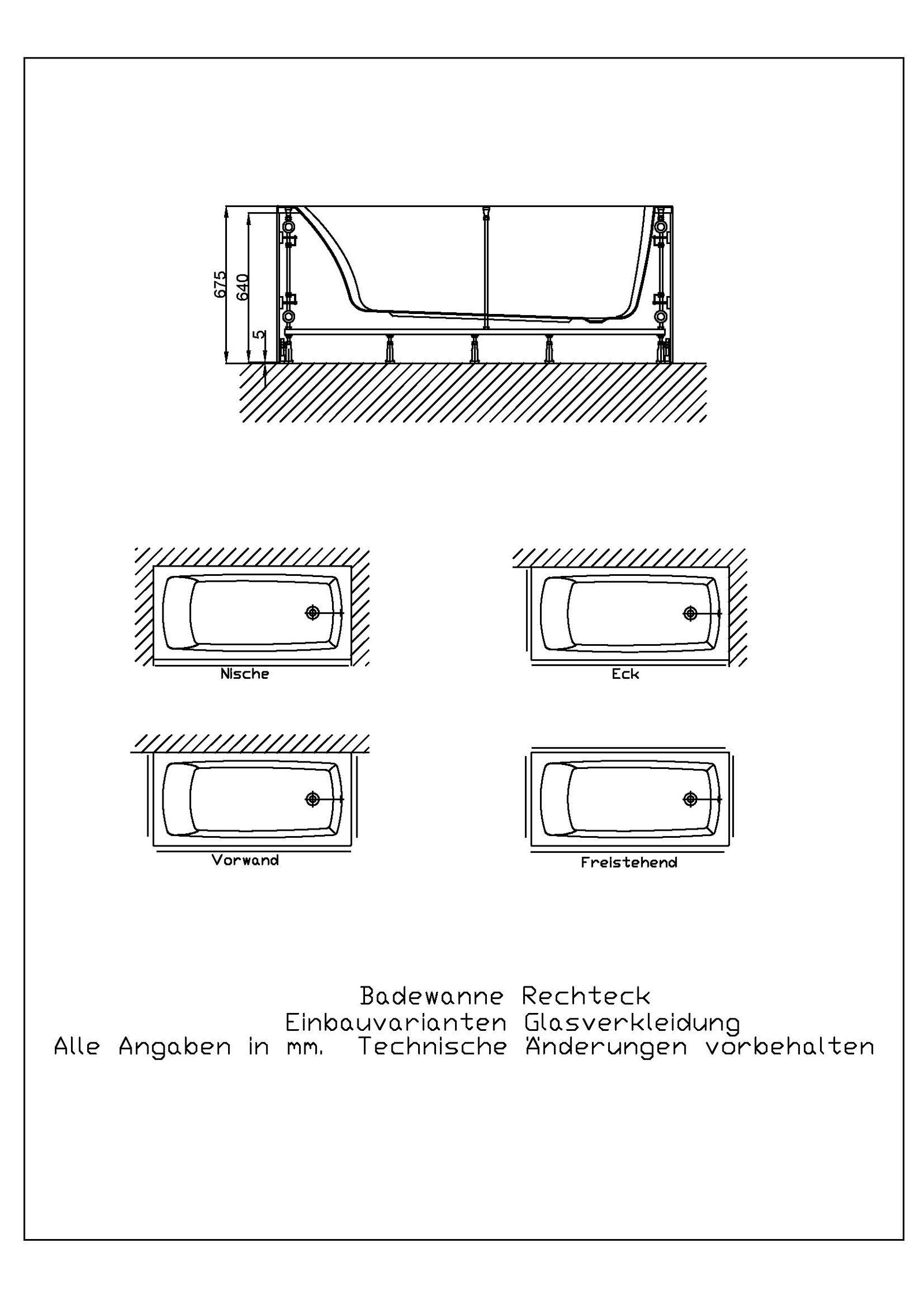 Hoesch Glasverkleidung WW-Rechteck 180x80cm, für Ecke, weiß