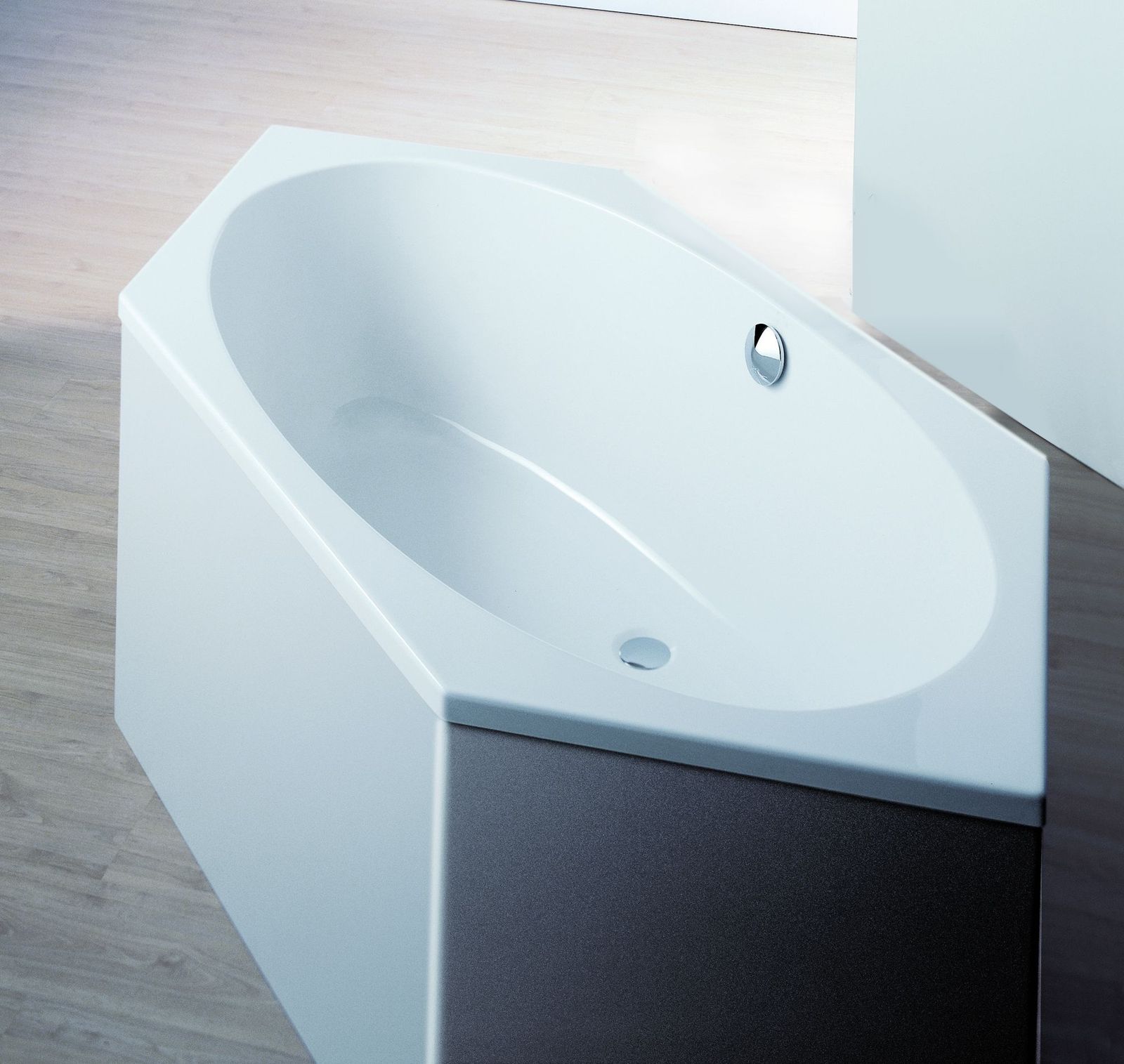 Hoesch 6-Eck-Badewanne Armada 200x90cm, Überlauf rechts, weiß