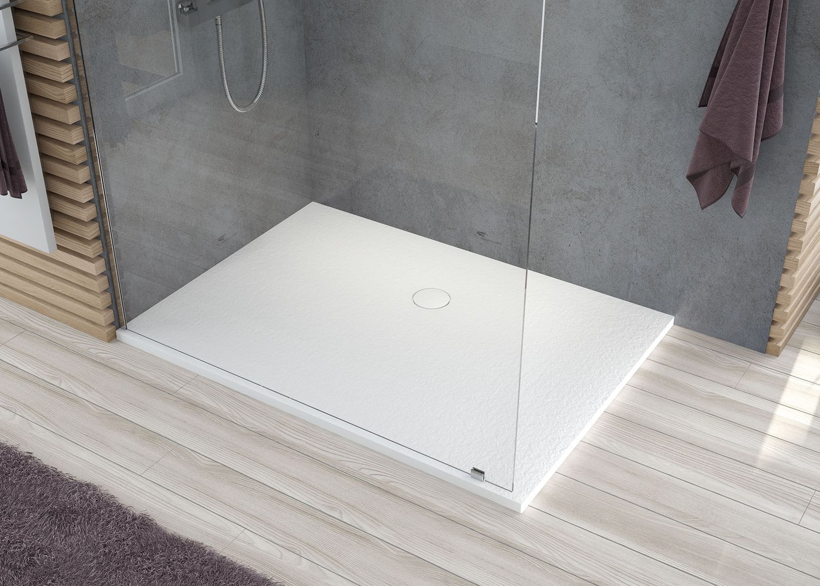 Hoesch Mineralguss-Duschwanne Tierra 120 x 75 x 3 cm, weiß