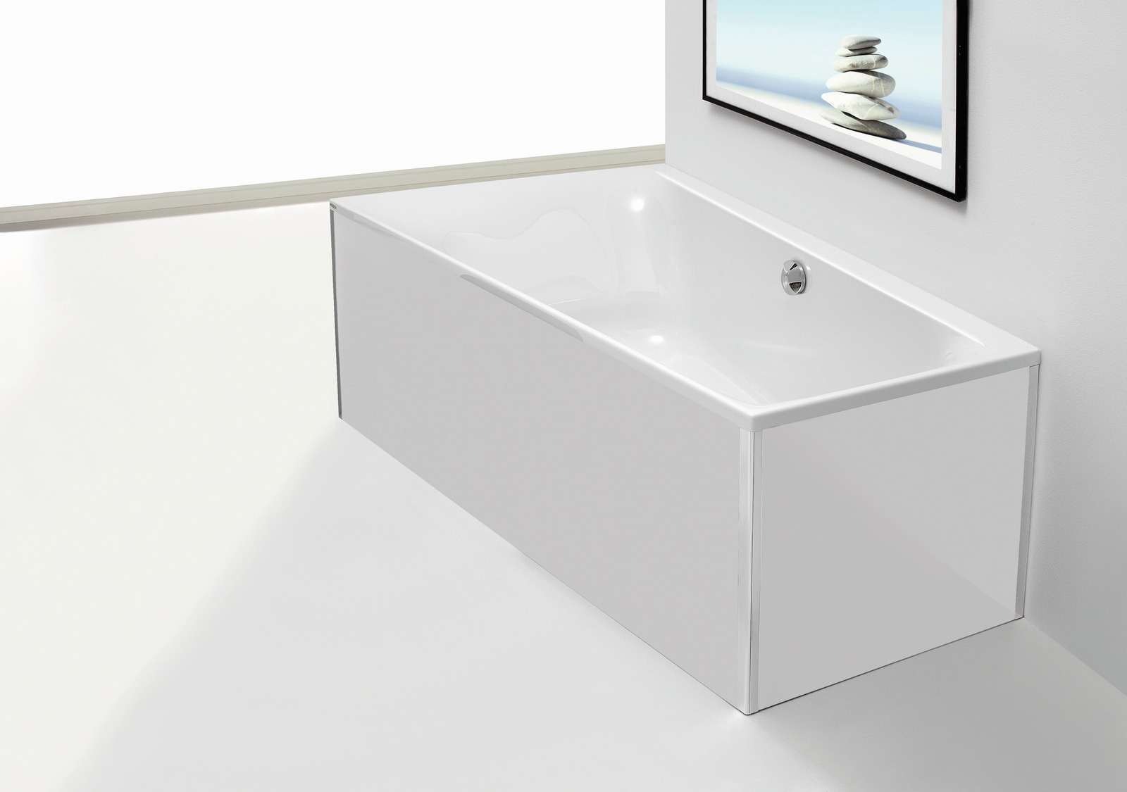 HO Zub. Glasverkleidung weiß Ecke WW iSensi Sechseck 2050x900