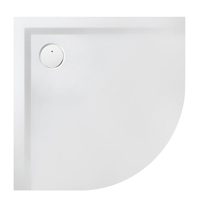 Hoesch Mineralguss-Viertelkreis-Duschwanne Muna 90 x 90 x 3 cm, weiß matt, Solique, Antirutsch